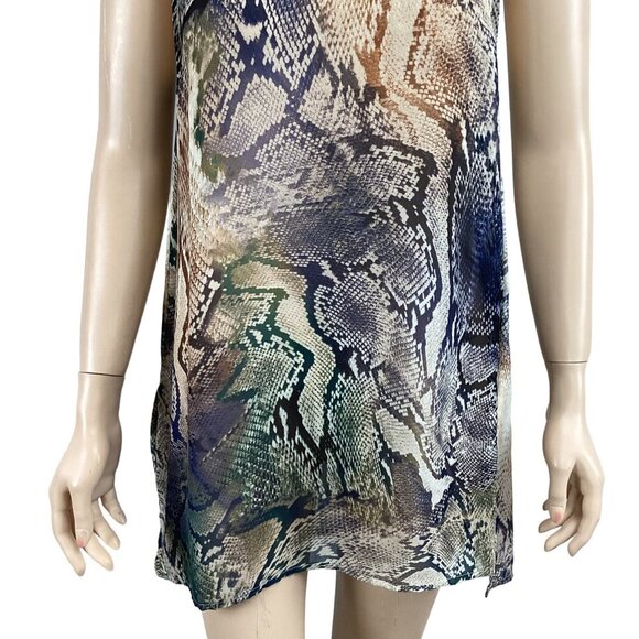 Show Me Your Mumu Snake Print Sleeveless Tunic Top Size Small Sheer Overlay - Picture 7 of 7